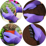 Garden Gloves With Claws - 8 Fingertips - Purple/Black