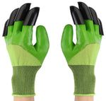 Garden Gloves with Claws - 8 Fingertips - Black/Green
