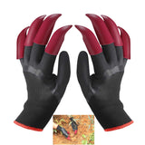 Garden Gloves With Claws - 8 Fingertips - Black/Red
