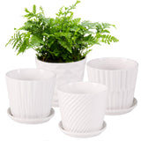 Planter Pots - Ceramic White - Set Of 4